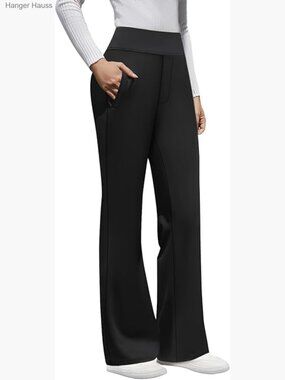 High Waist Dress Pants Business Casual Work Pants Stretchy Bootcut Pull On